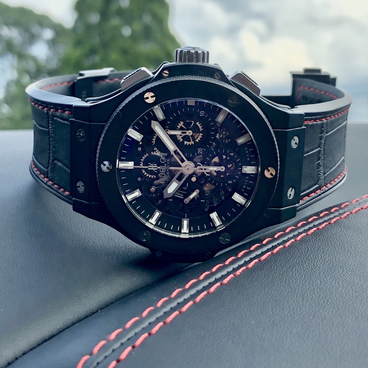 Replica hublot big bang aero black magic watch