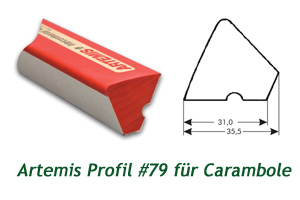 Artemis Billardbanden Bandengummi Profil Nr. 79 für Carambole 